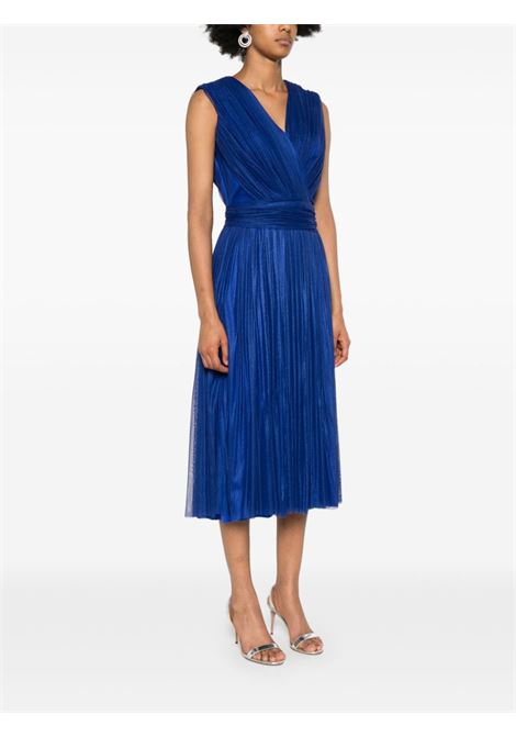 Abito midi drappeggiato in blu - donna RHEA COSTA | 23248DBL